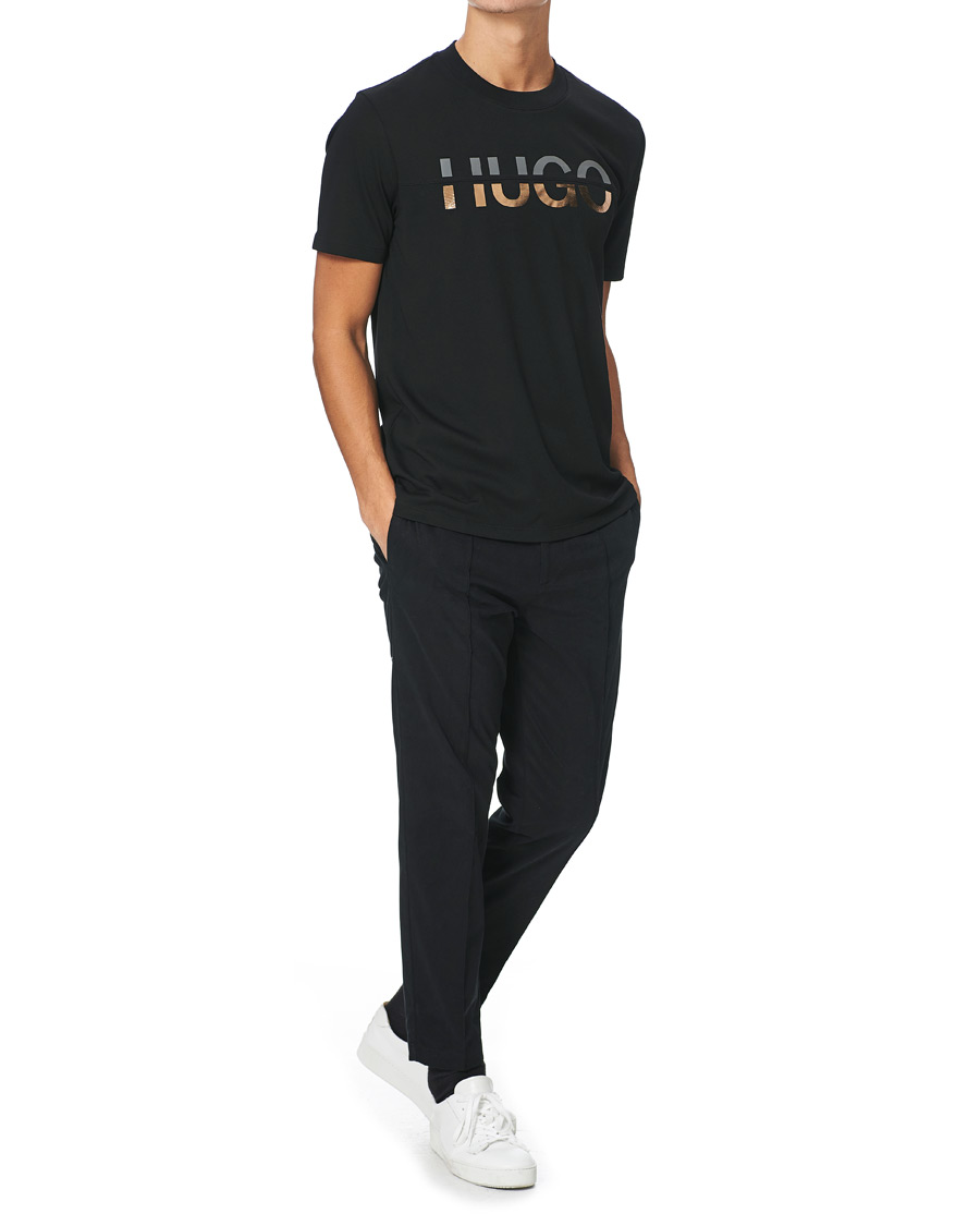 Herr | T-Shirts | HUGO | Denghis Glossy Logo Crew Neck Tee Black