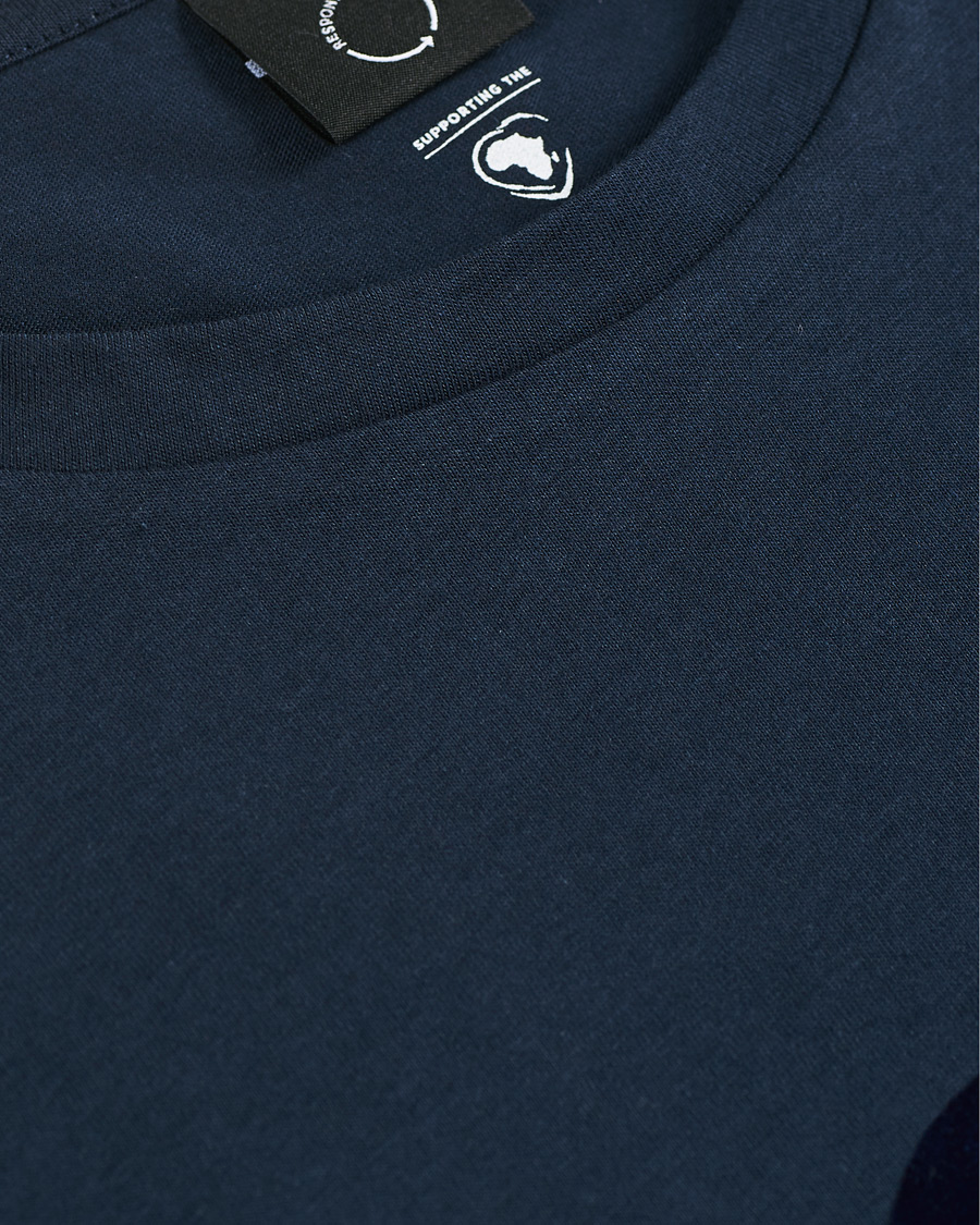 Herr | T-Shirts | BOSS GREEN | BOSS Athleisure Velour Logo Crew Neck Tee Navy
