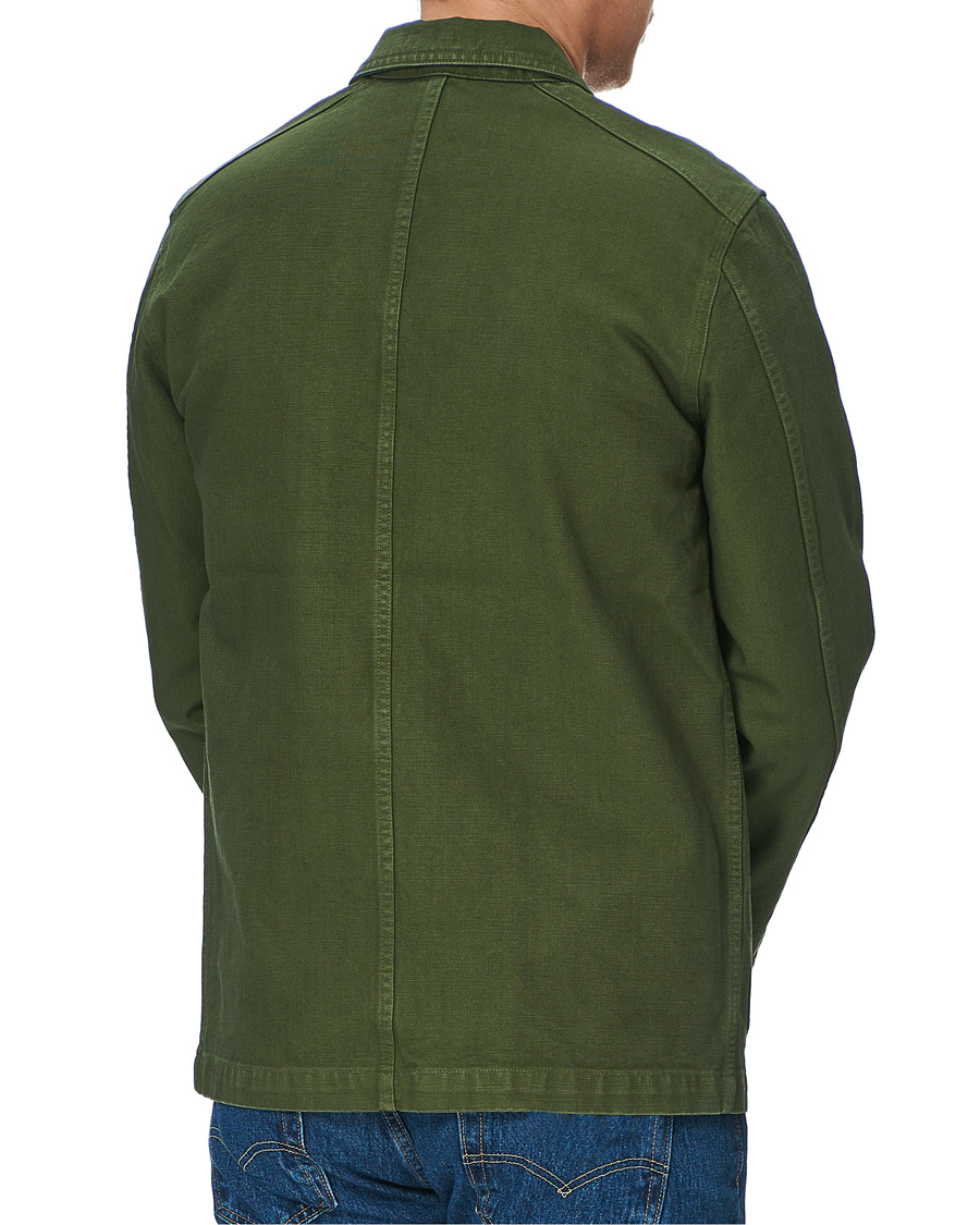 Herr | Jackor | Drake's | Cotton Canvas Five Pocket Chore Jacket Green