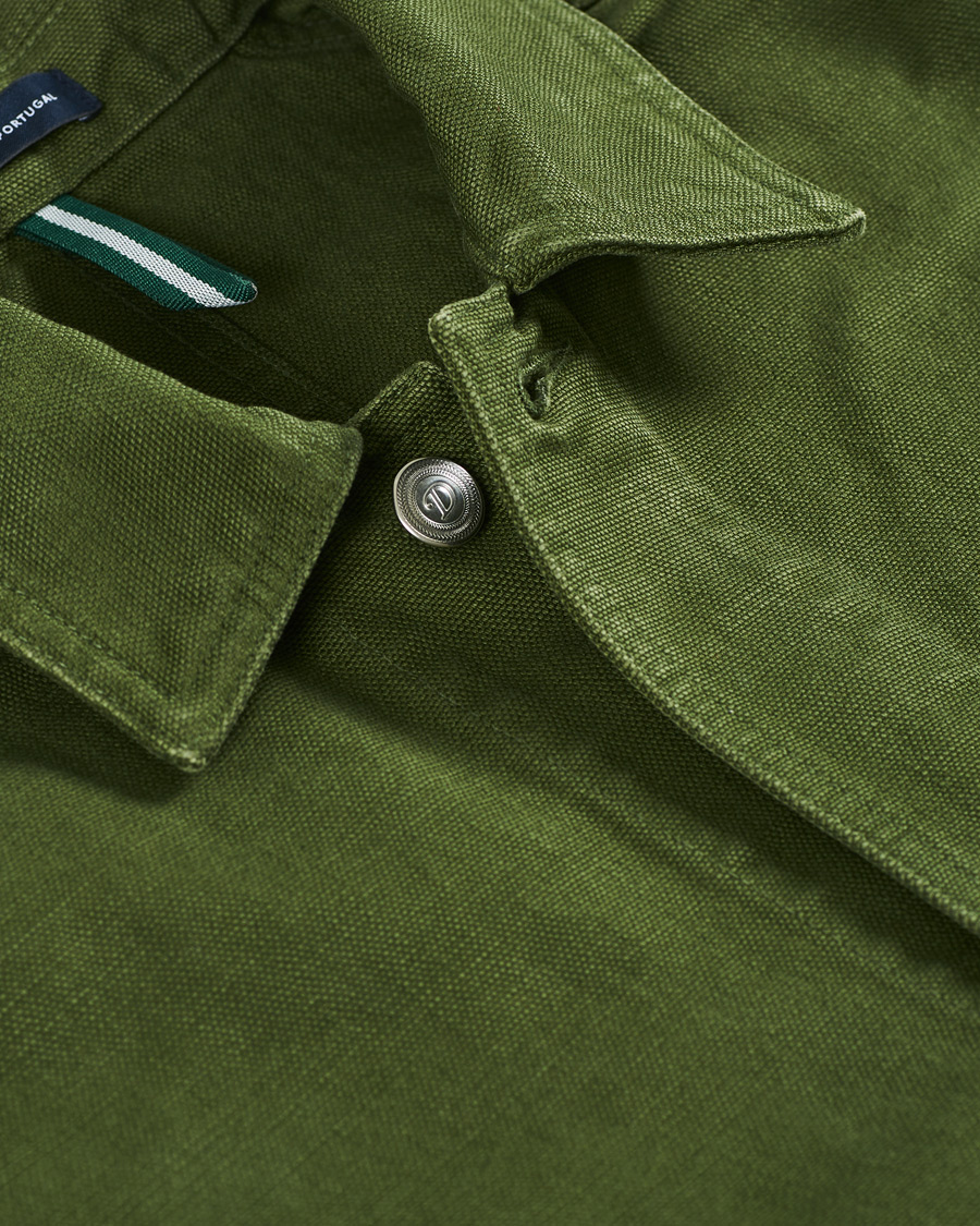 Herr | Jackor | Drake's | Cotton Canvas Five Pocket Chore Jacket Green