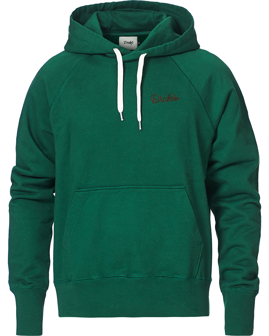 Herr | Tröjor | Drake's | Hooded Cotton Sweatshirt Green