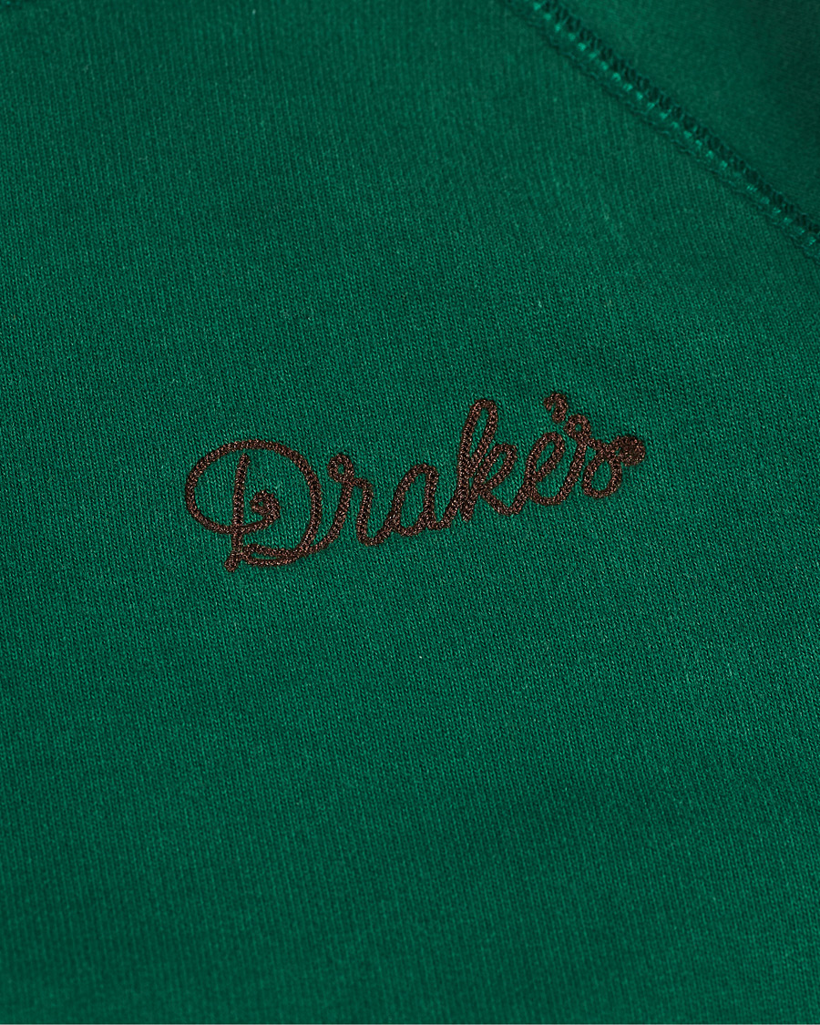 Herr | Tröjor | Drake's | Hooded Cotton Sweatshirt Green