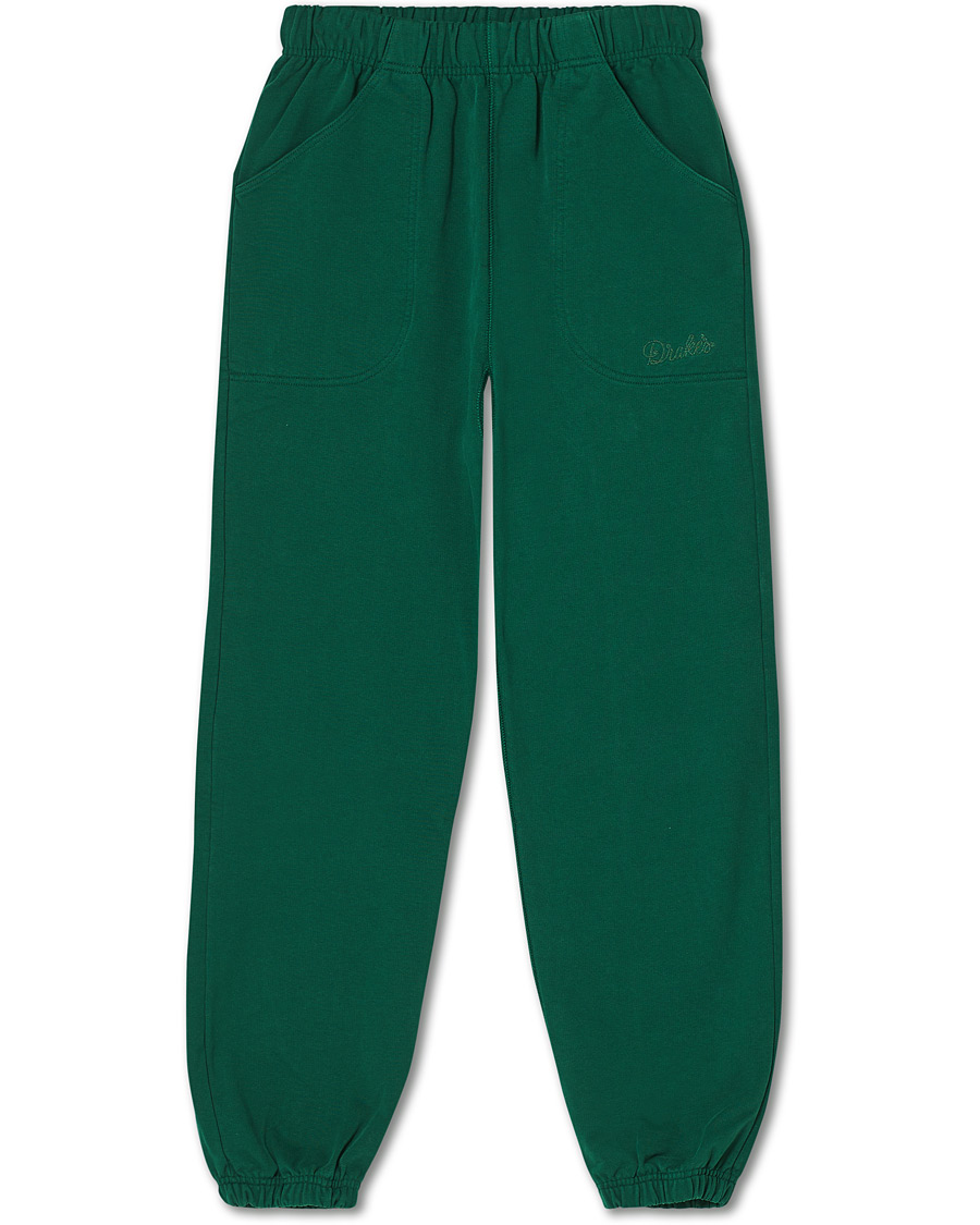 Herr | Byxor | Drake's | Cotton Jogging Bottoms Green