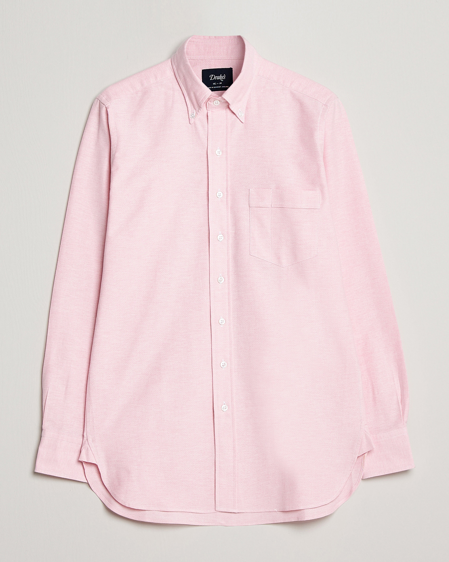 Herr | Skjortor | Drake's | Button Down Oxford Shirt Pink