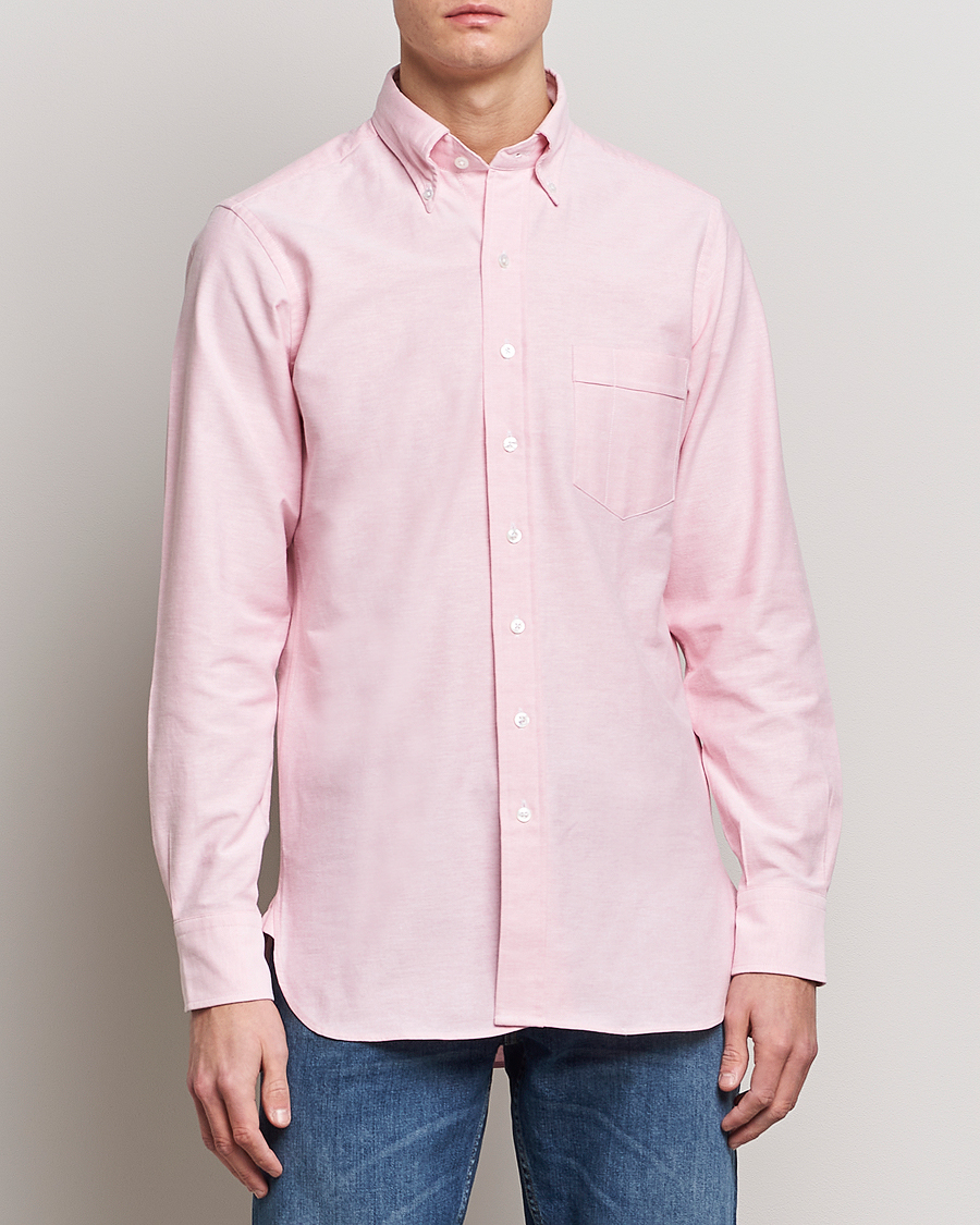 Herr | Skjortor | Drake's | Button Down Oxford Shirt Pink