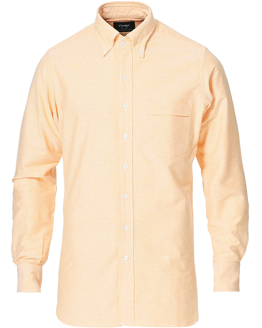 Herr | Skjortor | Drake's | Button Down Oxford Shirt Orange
