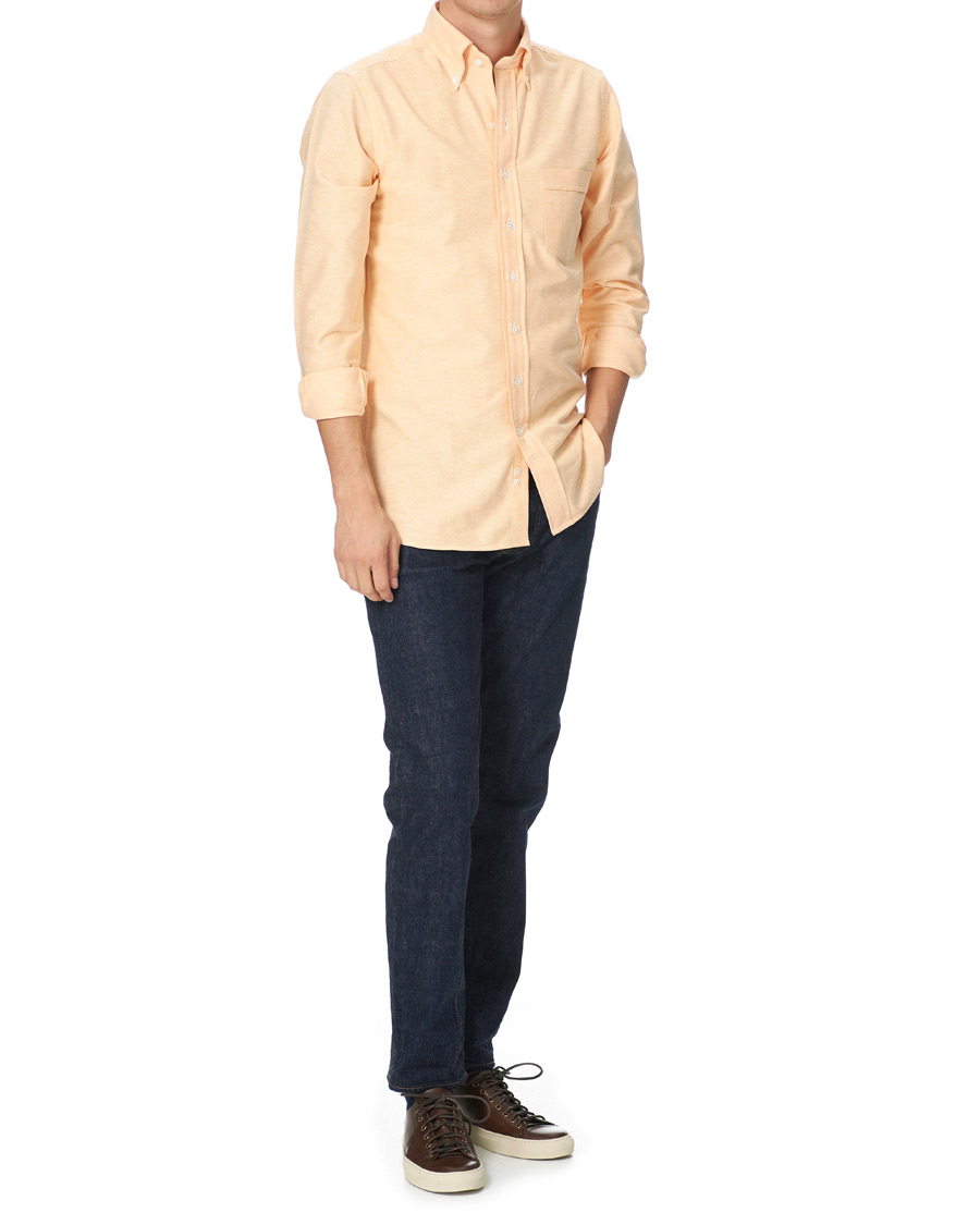 Herr | Skjortor | Drake's | Button Down Oxford Shirt Orange