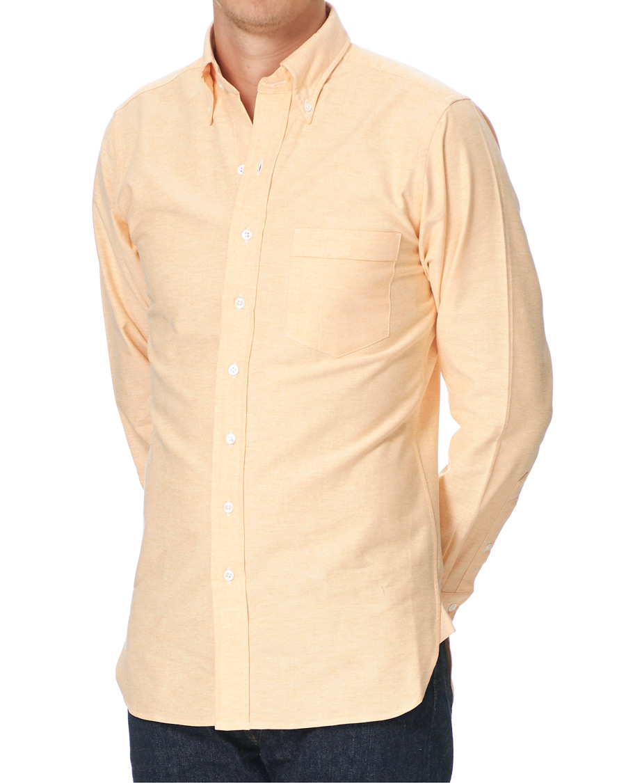 Herr | Skjortor | Drake's | Button Down Oxford Shirt Orange