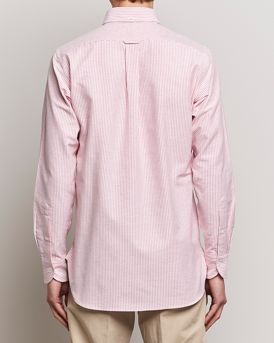 Herr | Skjortor | Drake's | Striped Button Down Oxford Shirt White/Red