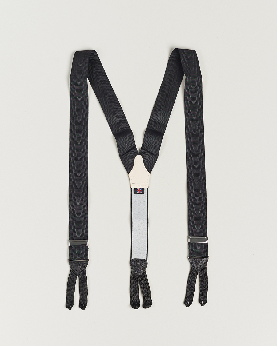 Herr | Albert Thurston Moiré Braces 40mm Black | Albert Thurston | Moiré Braces 40mm Black