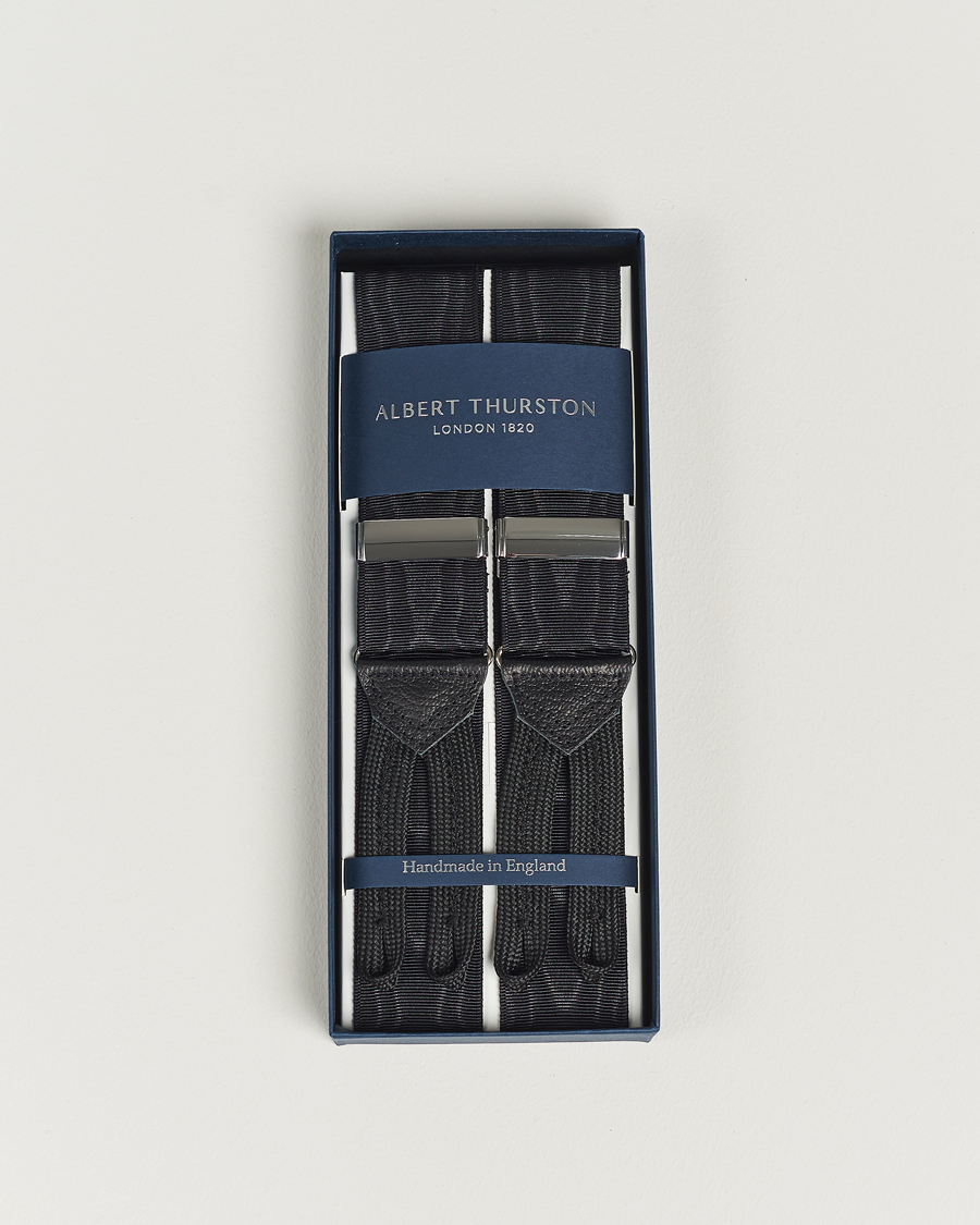 Herr | Hängslen | Albert Thurston | Moiré Braces 40mm Black