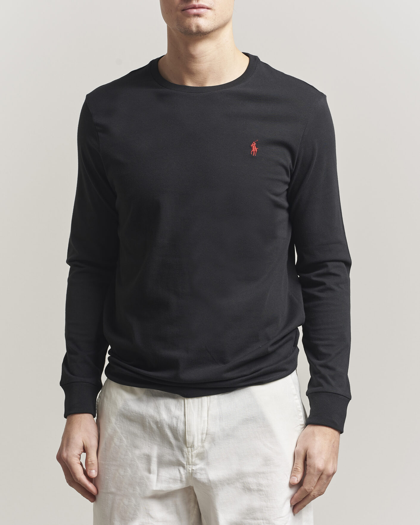 Herr | T-Shirts | Polo Ralph Lauren | Long Sleeve Crew Neck Tee Polo Black