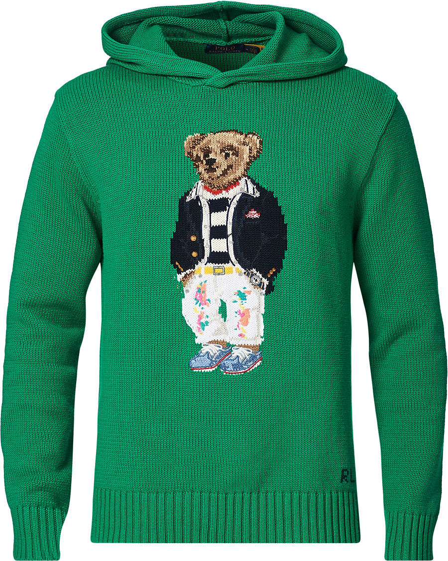 Herr | Tröjor | Polo Ralph Lauren | Knitted Ivy Bear Hoodie Cruise Green