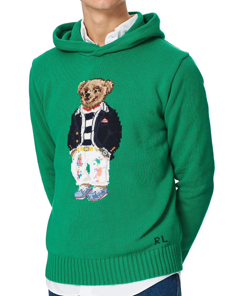 Herr | Tröjor | Polo Ralph Lauren | Knitted Ivy Bear Hoodie Cruise Green
