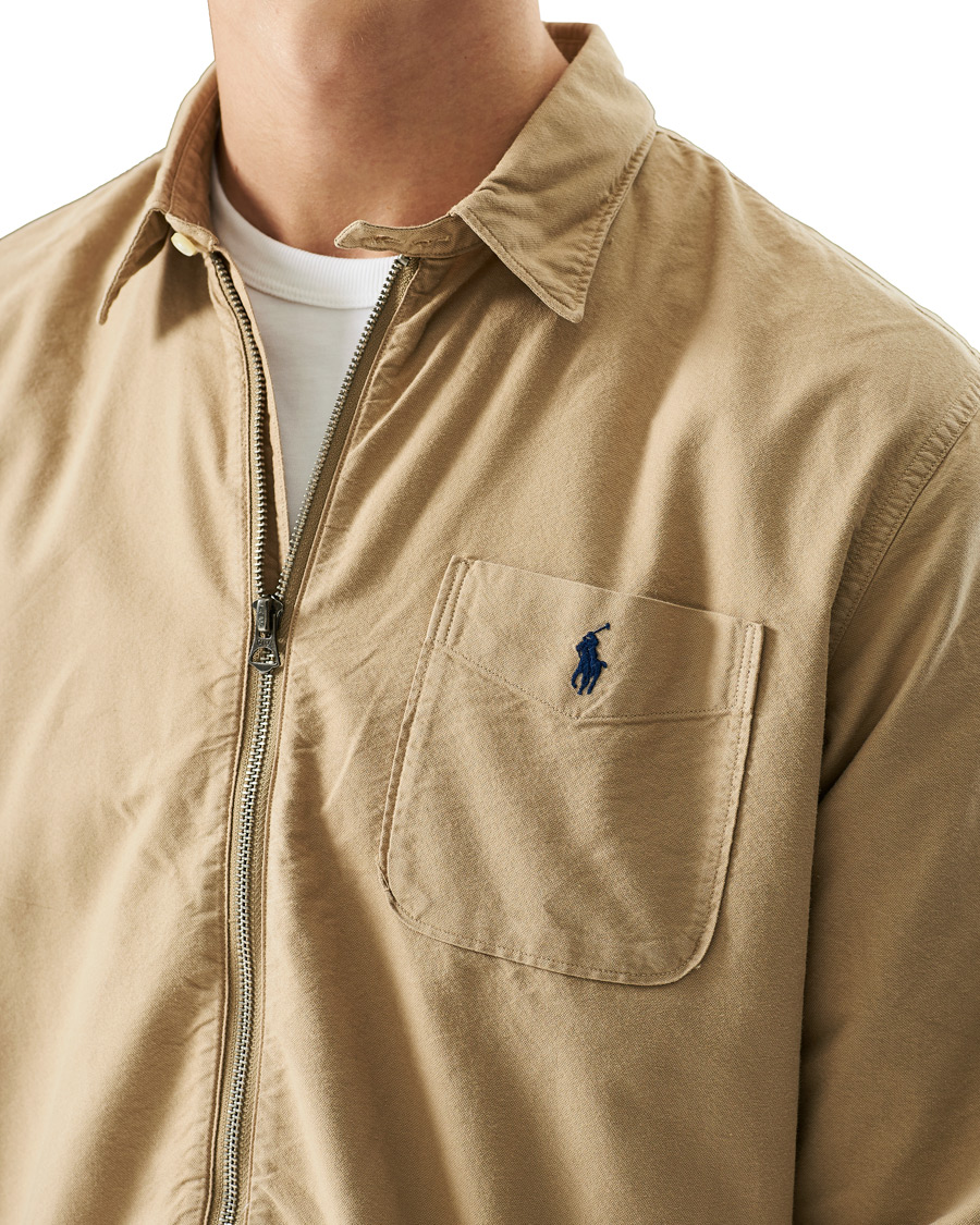 Herr | Skjortor | Polo Ralph Lauren | Garment Dyed Oxford Full-Zip Overshirt Surrey Tan