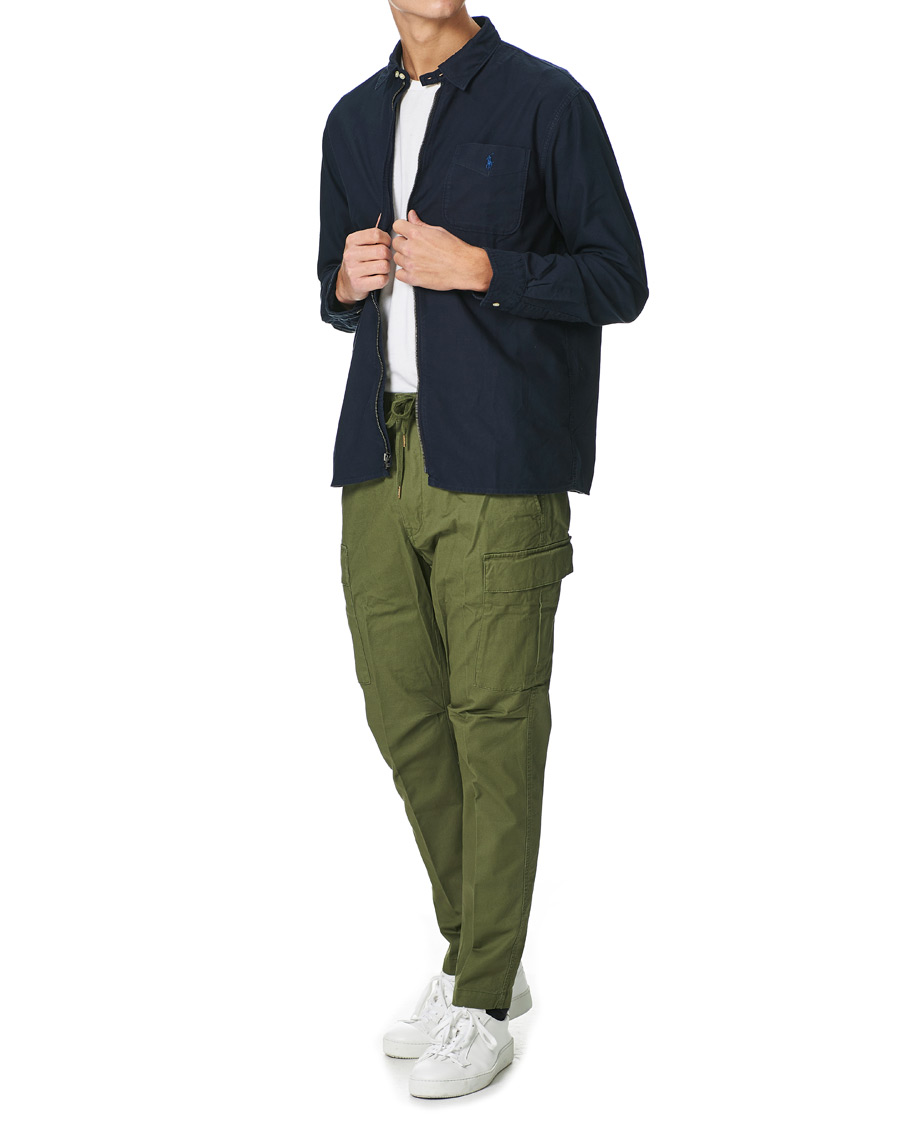Herr | Skjortor | Polo Ralph Lauren | Garment Dyed Oxford Full-Zip Overshirt RL Navy