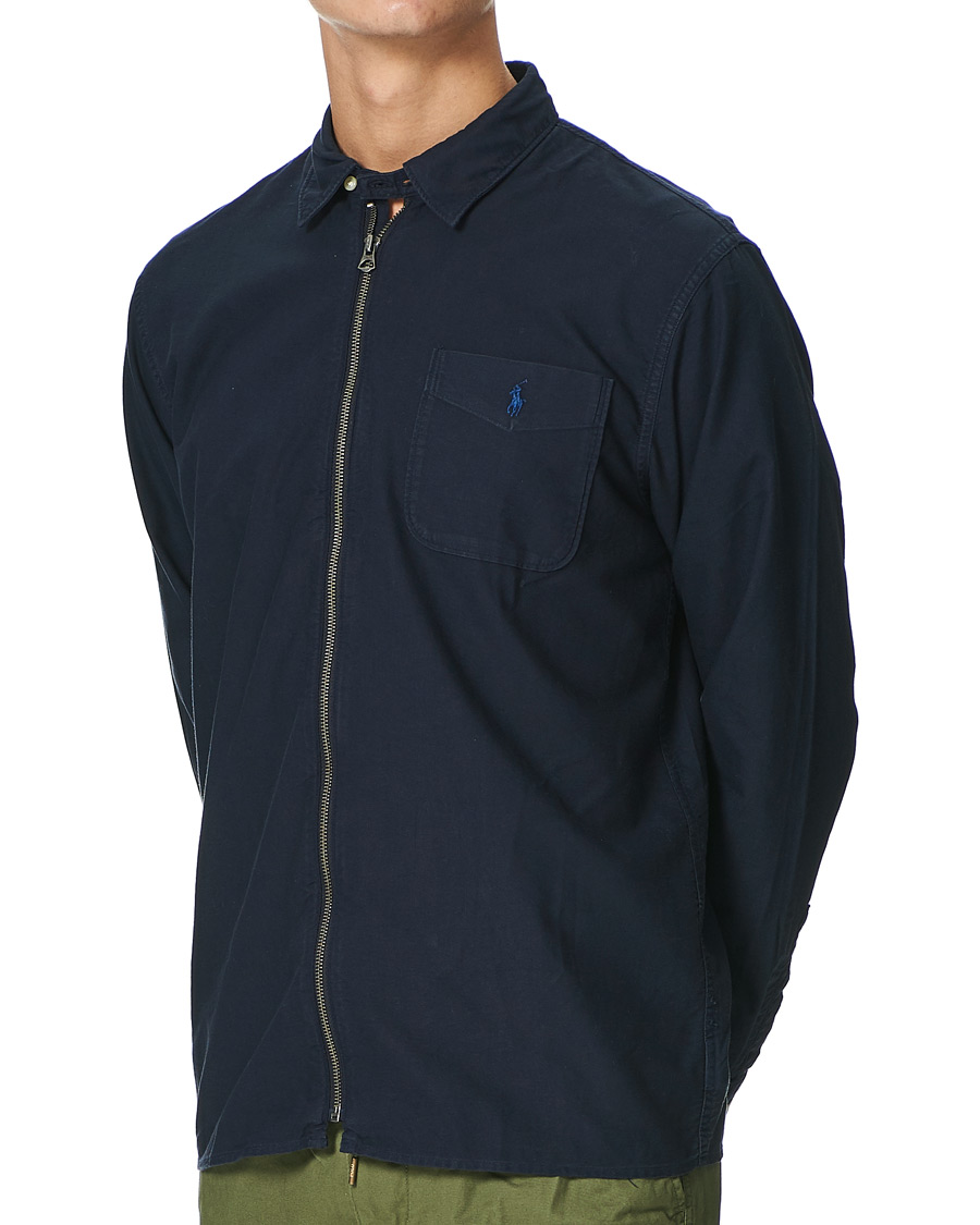 Herr | Skjortor | Polo Ralph Lauren | Garment Dyed Oxford Full-Zip Overshirt RL Navy