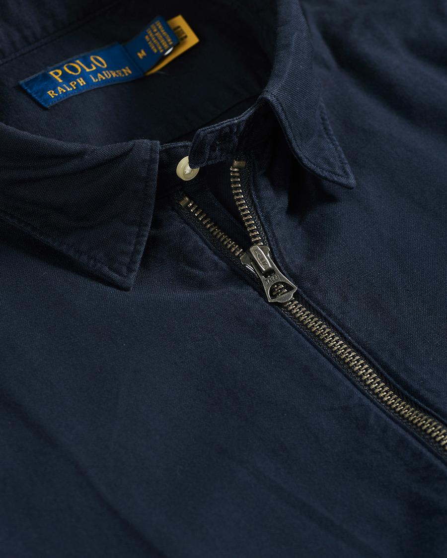 Herr | Skjortor | Polo Ralph Lauren | Garment Dyed Oxford Full-Zip Overshirt RL Navy