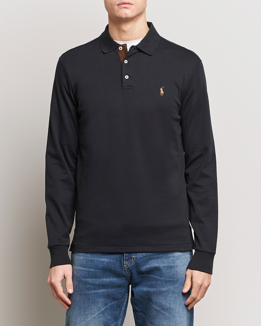 Herr | Polo Ralph Lauren | Polo Ralph Lauren | Luxury Pima Cotton Long Sleeve Polo Black