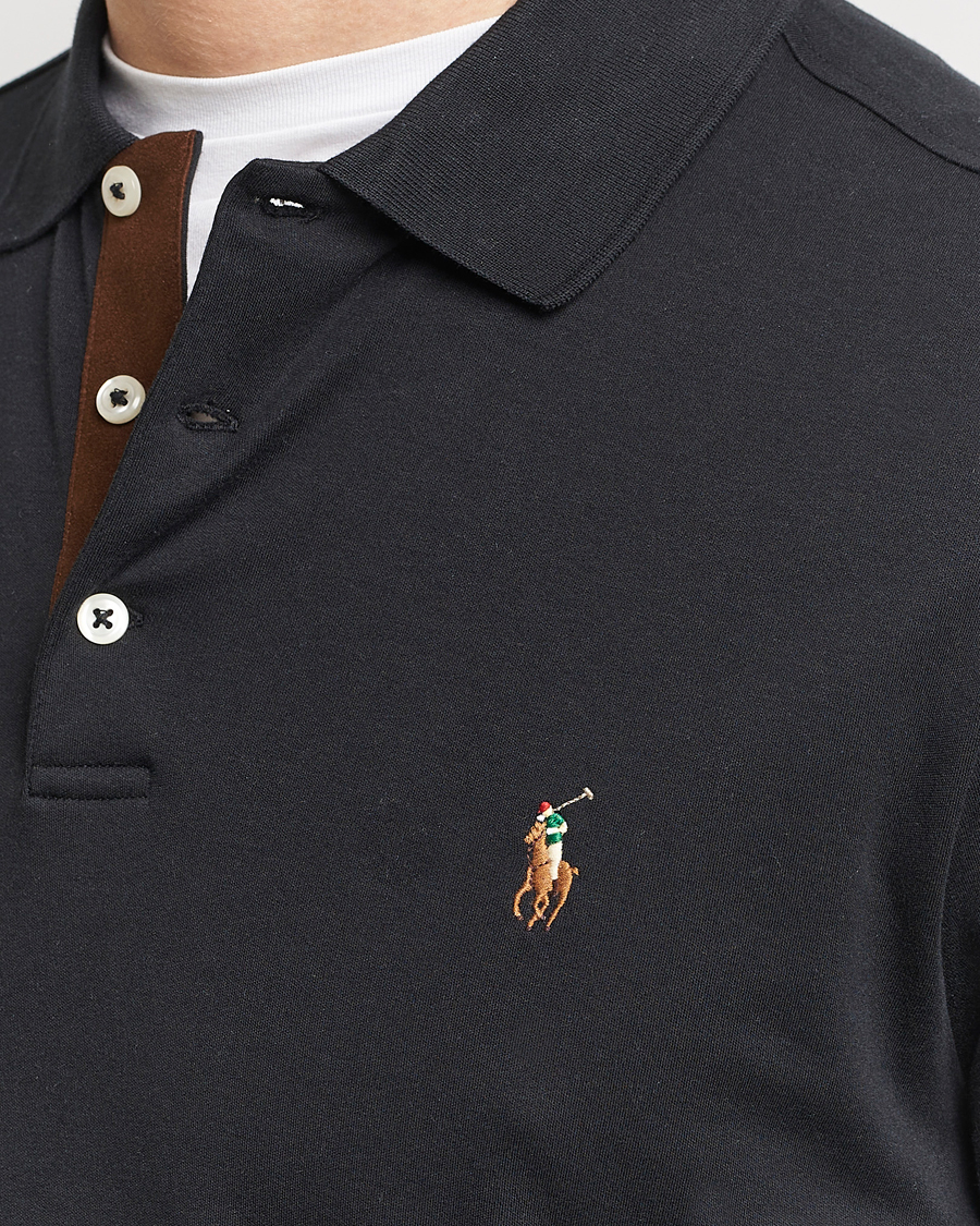 Herr | Tröjor | Polo Ralph Lauren | Luxury Pima Cotton Long Sleeve Polo Black