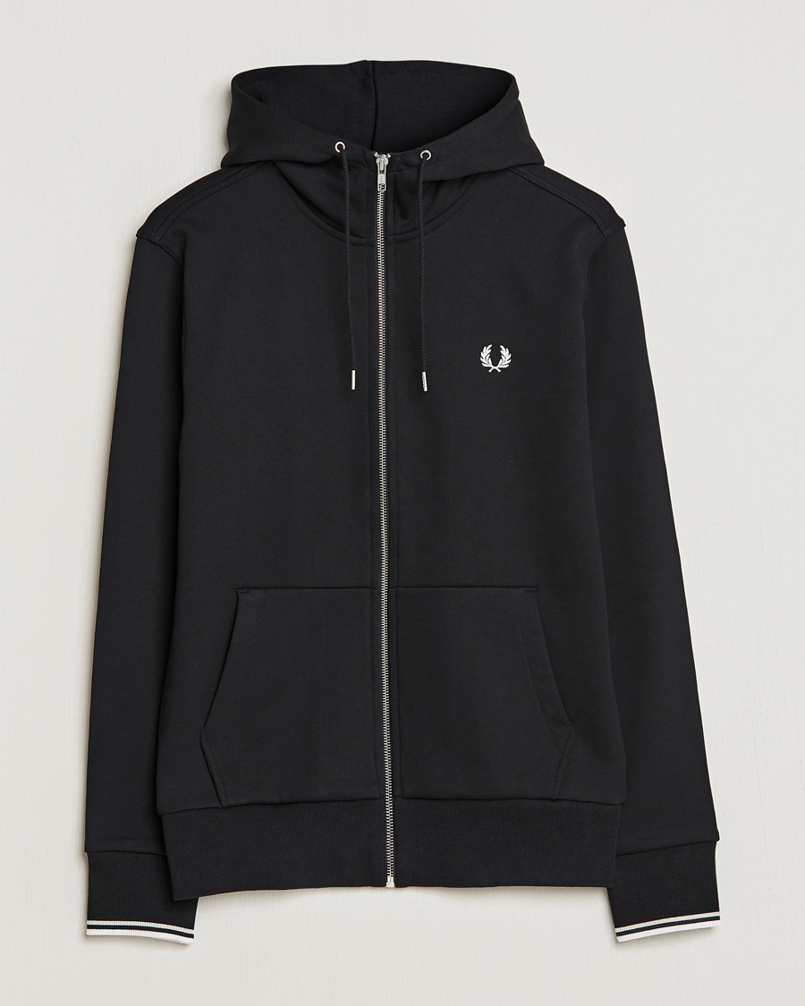 Herr | Tröjor | Fred Perry | Full Zip Hooded Sweatshirt Black