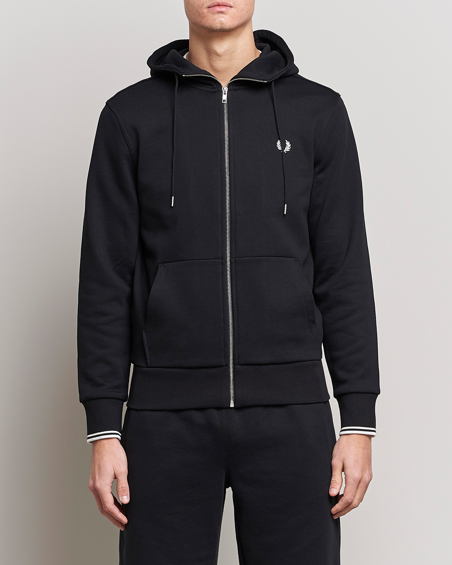 Herr | Tröjor | Fred Perry | Full Zip Hooded Sweatshirt Black