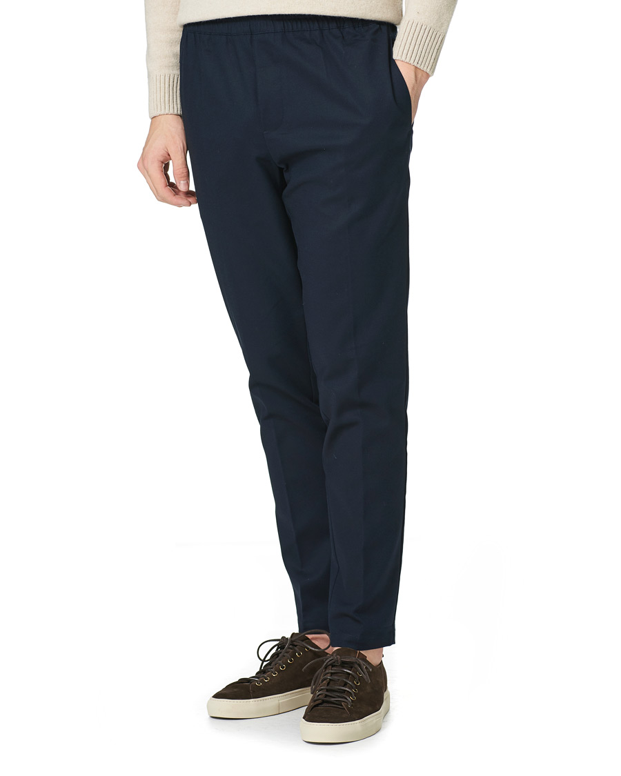Herr | Byxor | Samsøe Samsøe | Samsøe & Samsøe Smithy Organic Cotton Drawstring Trousers Sky Captain