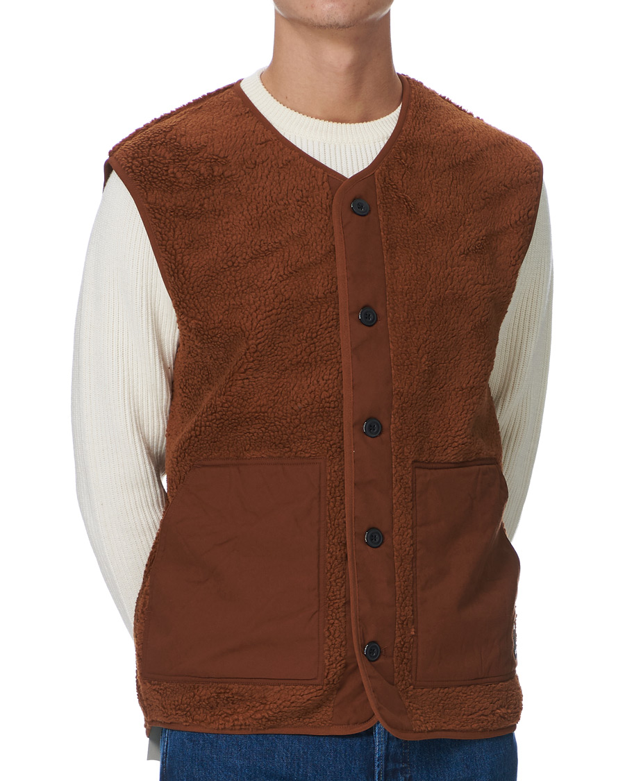 Herr | Tröjor | Samsøe Samsøe | Samsøe & Samsøe Frederik Recycled Fleece Vest Caramel Cafe