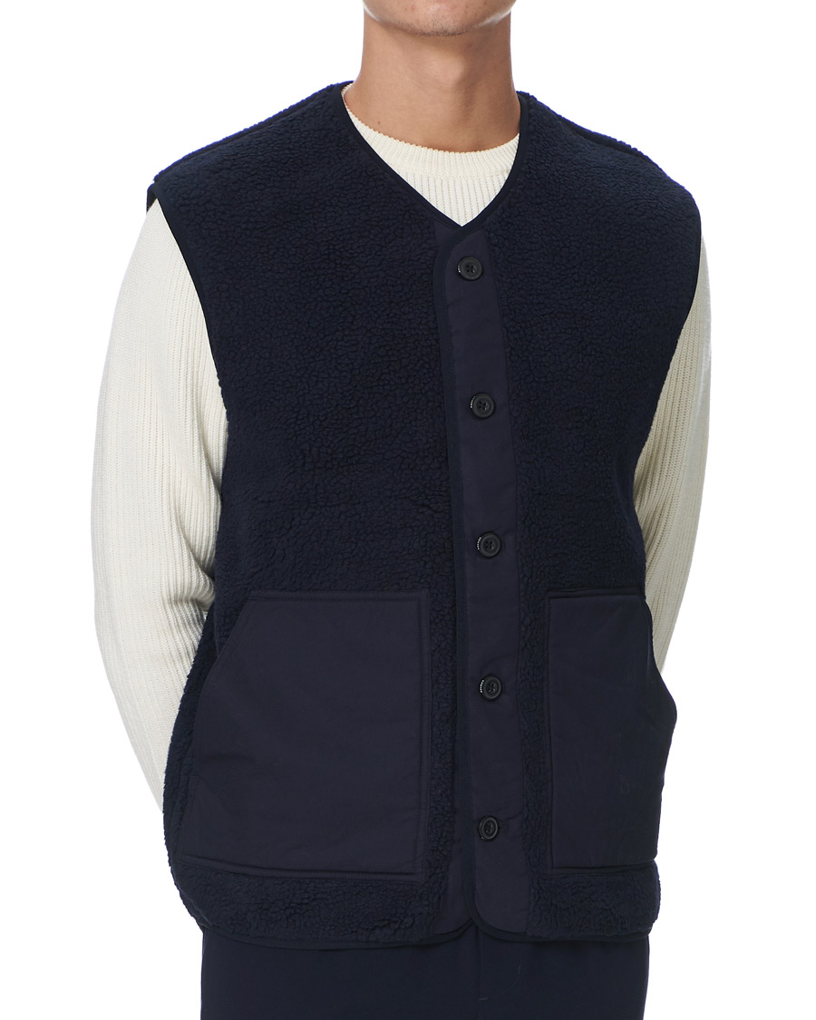 Herr | Tröjor | Samsøe Samsøe | Samsøe & Samsøe Frederik Recycled Fleece Vest Sky Captain