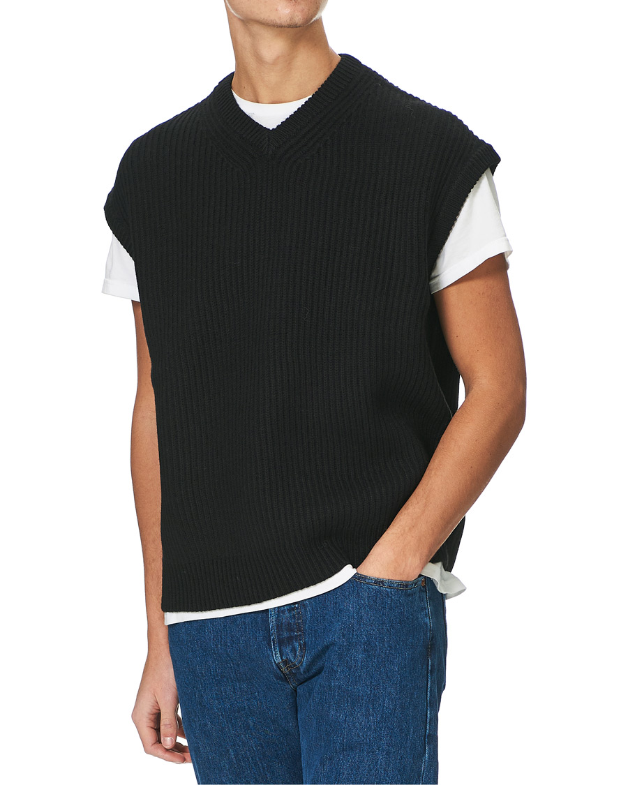 Herr | Tröjor | Samsøe Samsøe | Samsøe & Samsøe Anders Knitted Wool Vest Black