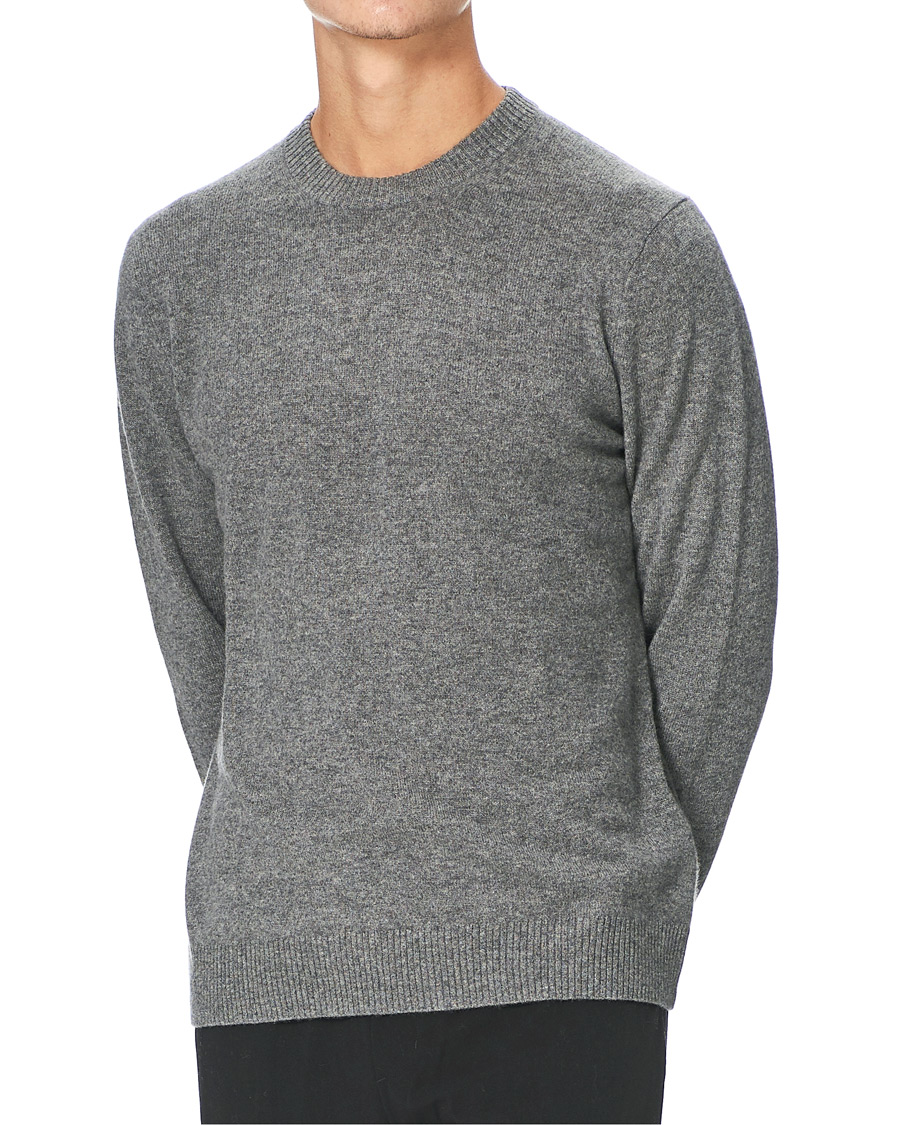 Herr | Tröjor | Samsøe Samsøe | Samsøe & Samsøe Nobis Cashmere Crew Neck Grey Mel