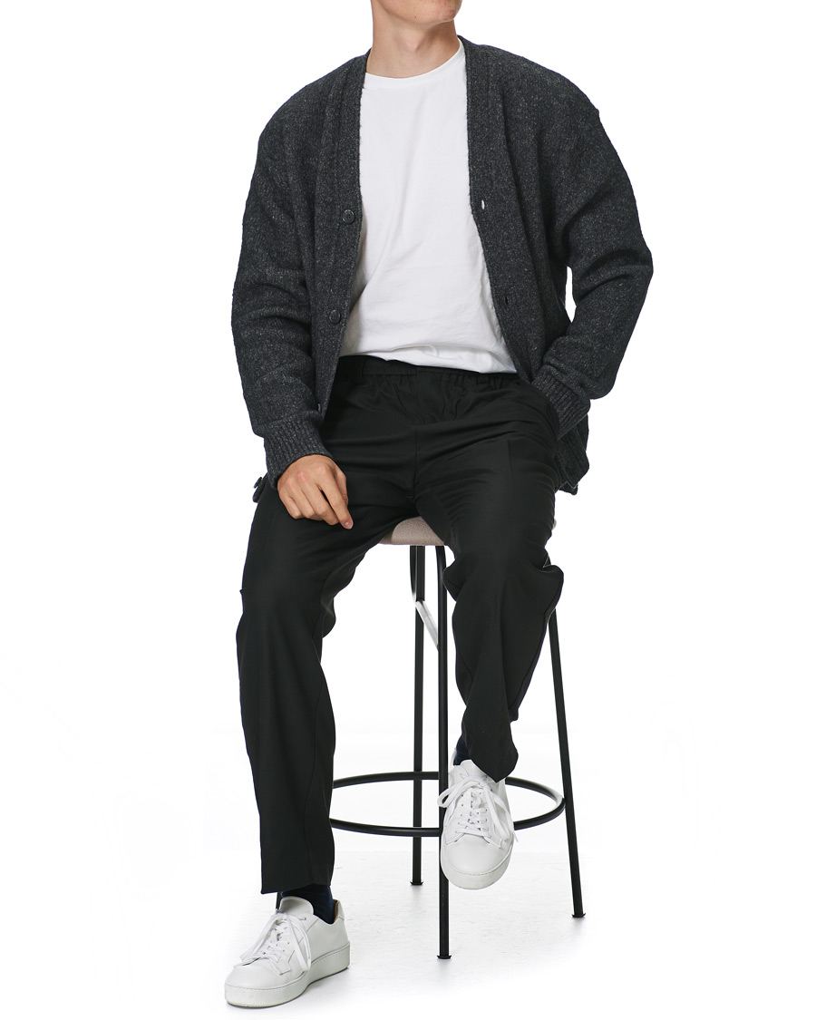 Herr | Tröjor | Samsøe Samsøe | Samsøe & Samsøe Alter Merino Wool Cardigan Dark Grey Mel