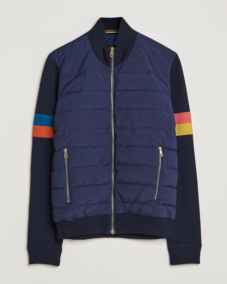 Herr | Jackor | Paul Smith | Knitted Hybrid Down Jacket Navy