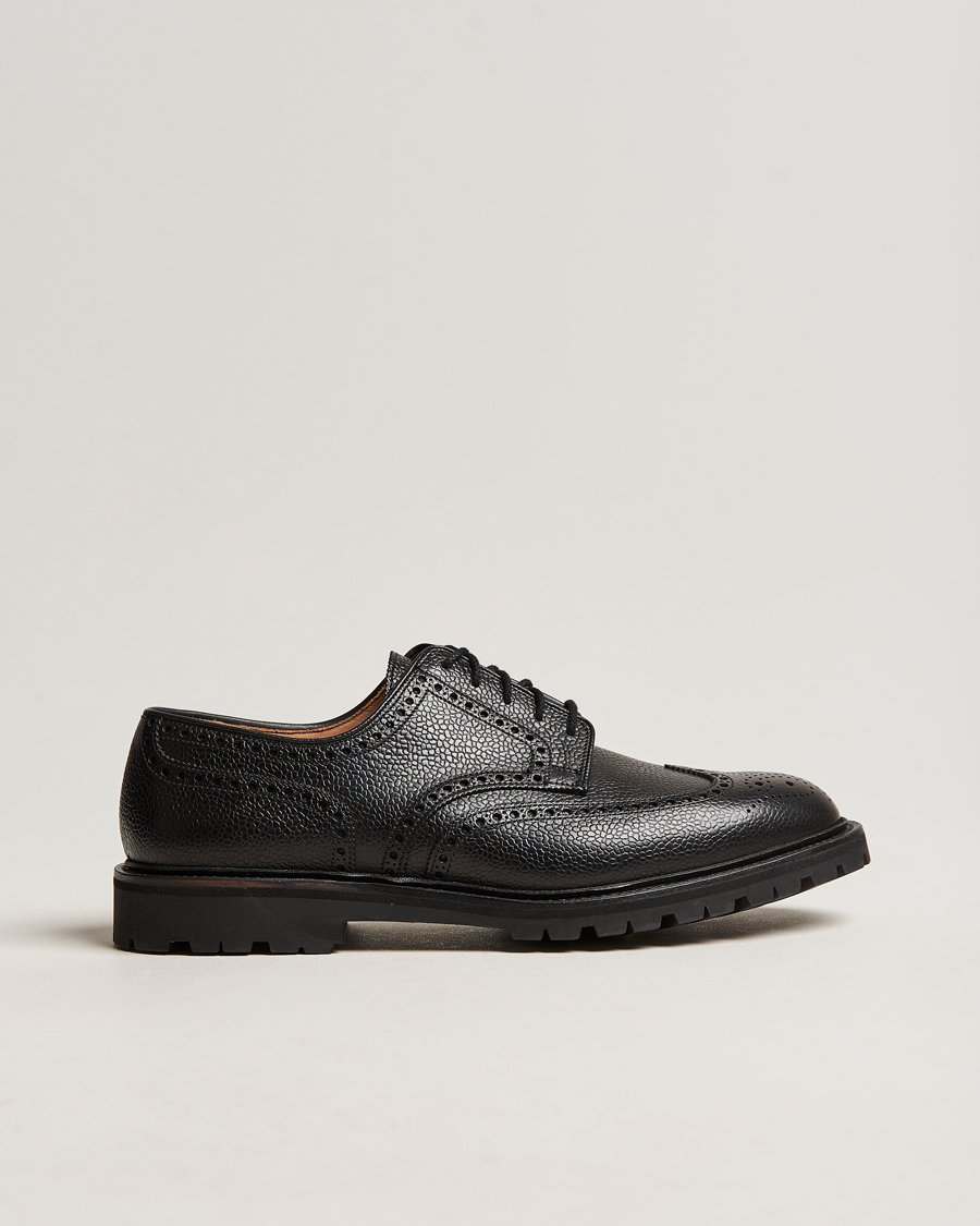Herr | Derbys | Crockett & Jones | Pembroke Derbys Scotch Grain Vibram Black Calf