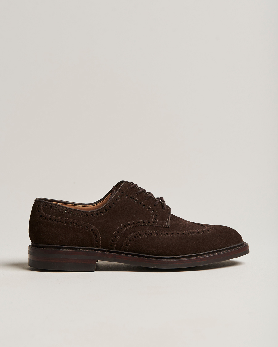 Herr | Derbys | Crockett & Jones | Pembroke Derbys Dainite Sole Dark Brown Suede