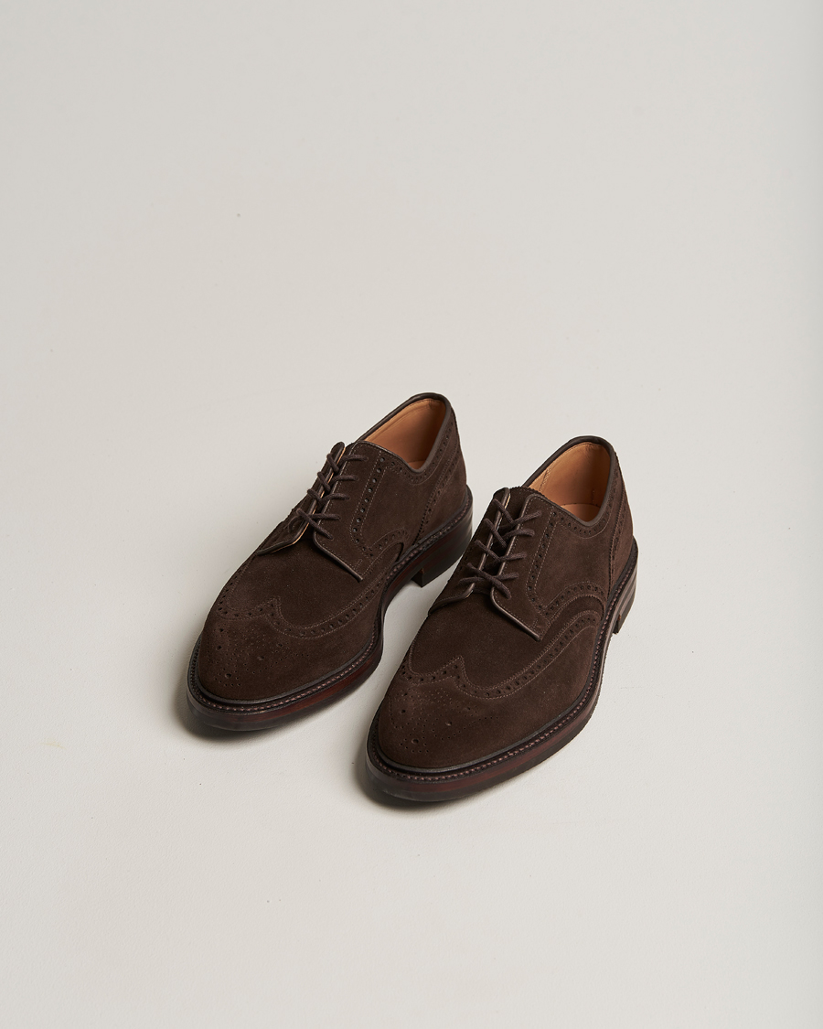 Herr | Skor | Crockett & Jones | Pembroke Derbys Dainite Sole Dark Brown Suede