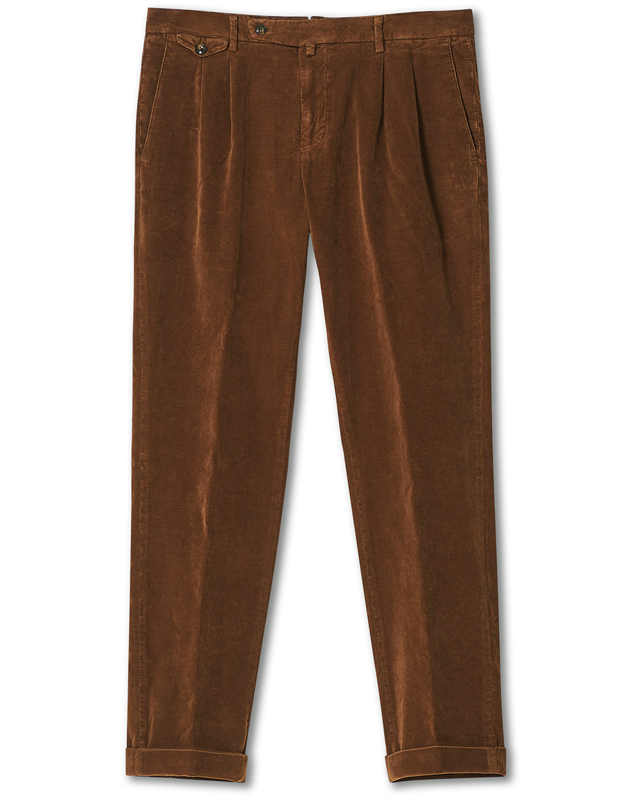Herr | Byxor | Briglia 1949 | Easy Fit Velour Trousers Marrone