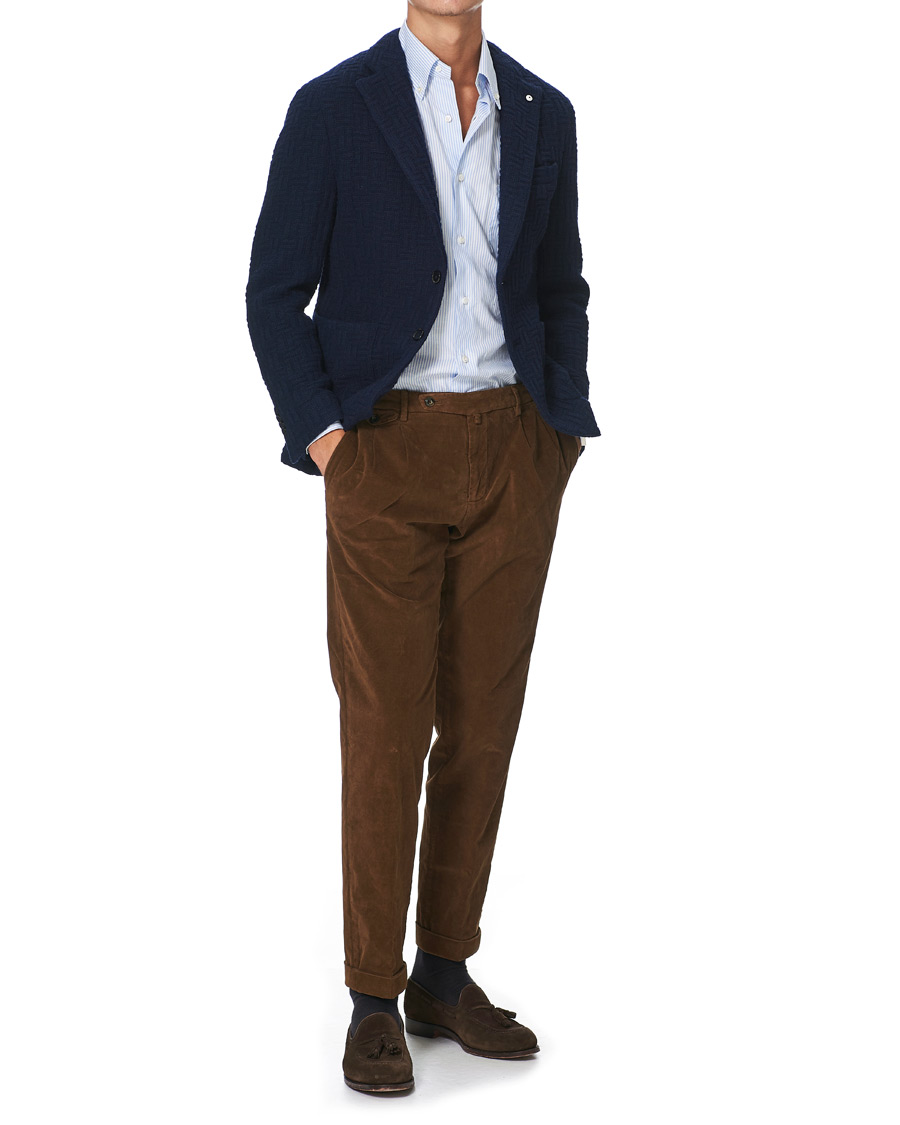 Herr | Byxor | Briglia 1949 | Easy Fit Velour Trousers Marrone