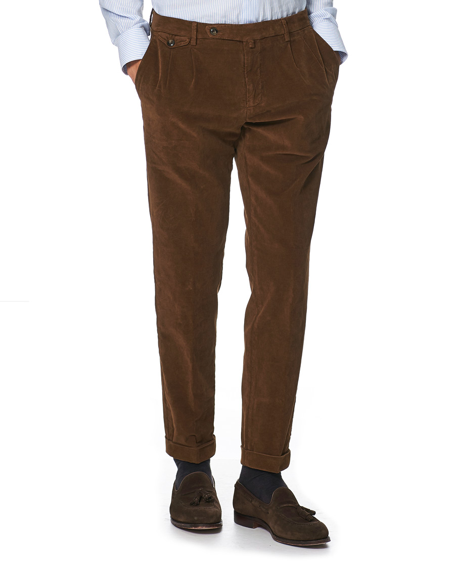 Herr | Byxor | Briglia 1949 | Easy Fit Velour Trousers Marrone