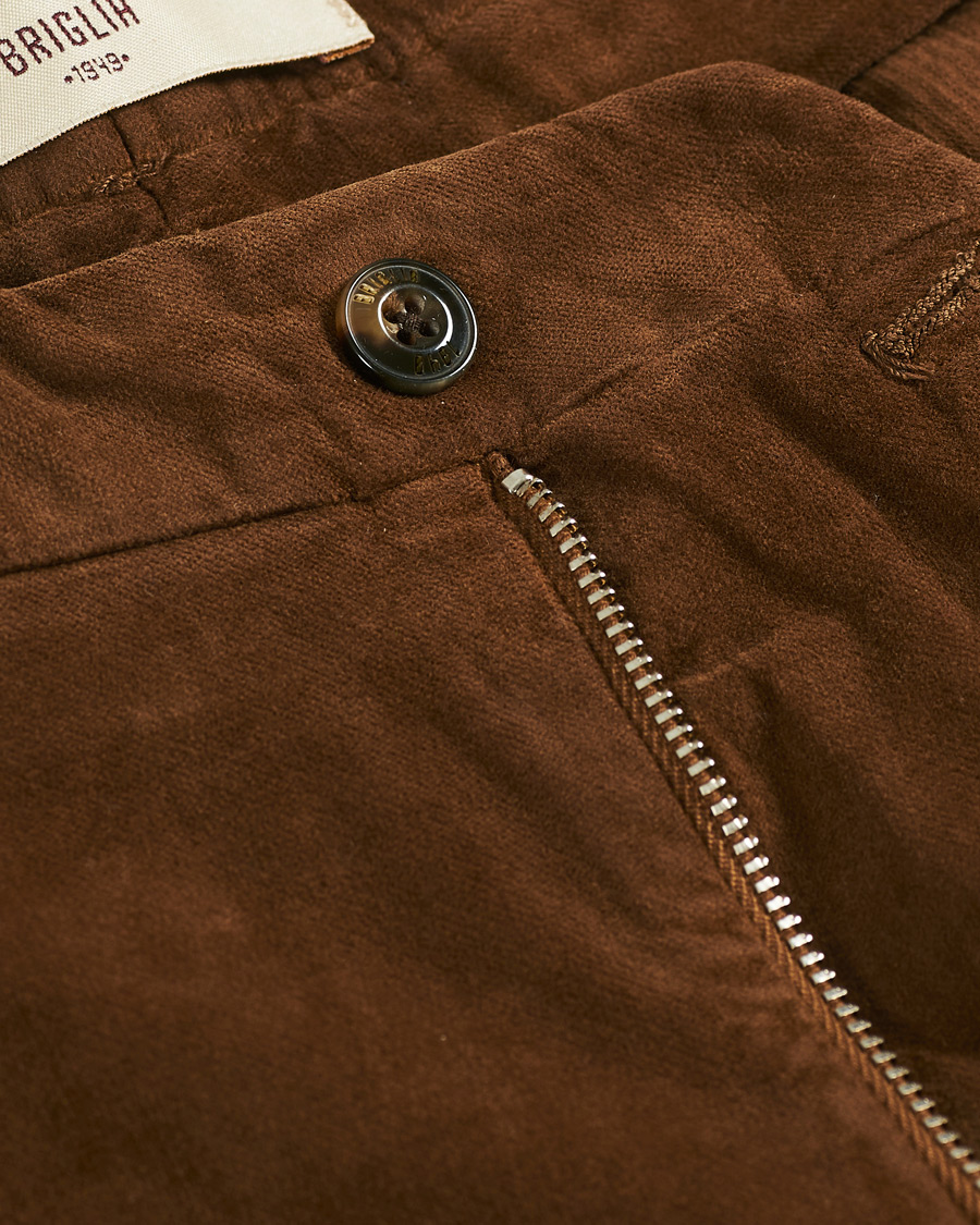 Herr | Byxor | Briglia 1949 | Easy Fit Velour Trousers Marrone