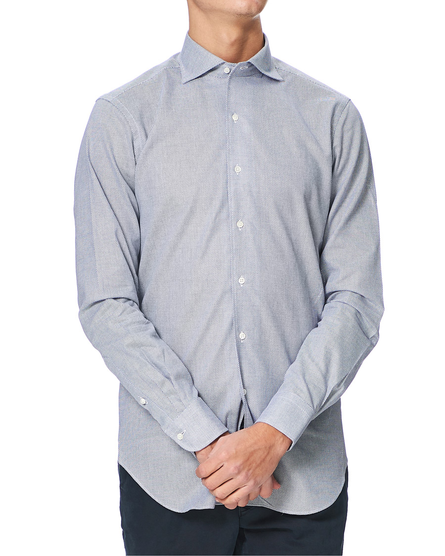Herr | Skjortor | Kamakura Shirts | Slim Fit One Piece Collar Shirt Blue