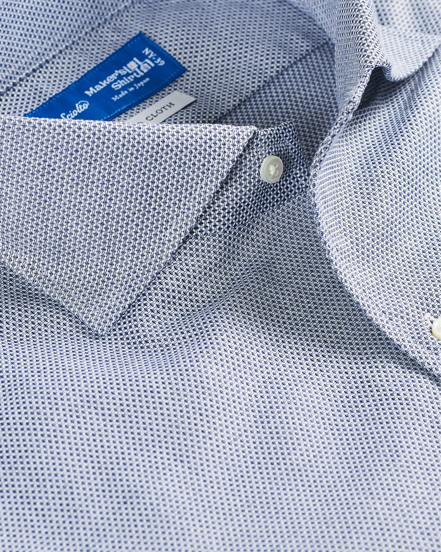Herr | Skjortor | Kamakura Shirts | Slim Fit One Piece Collar Shirt Blue