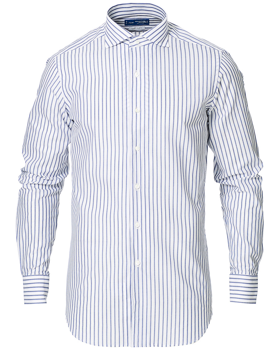 Herr | Skjortor | Kamakura Shirts | Slim Fit One Piece Collar Shirt Light Blue