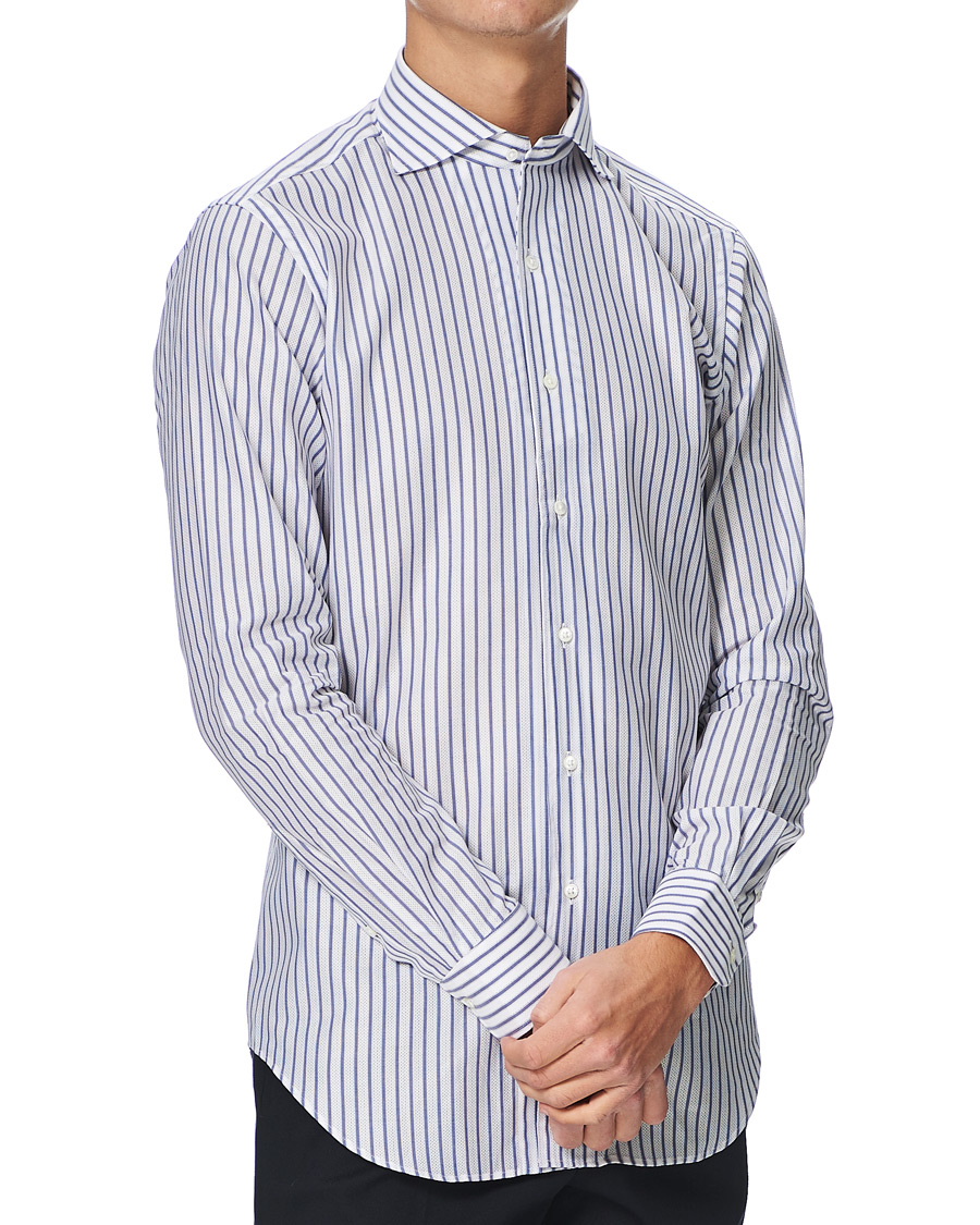 Herr | Skjortor | Kamakura Shirts | Slim Fit One Piece Collar Shirt Light Blue