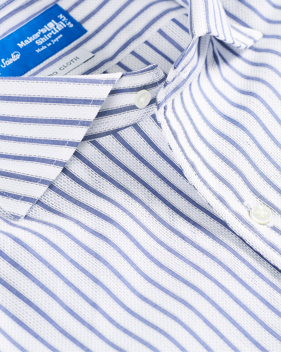 Herr | Skjortor | Kamakura Shirts | Slim Fit One Piece Collar Shirt Light Blue