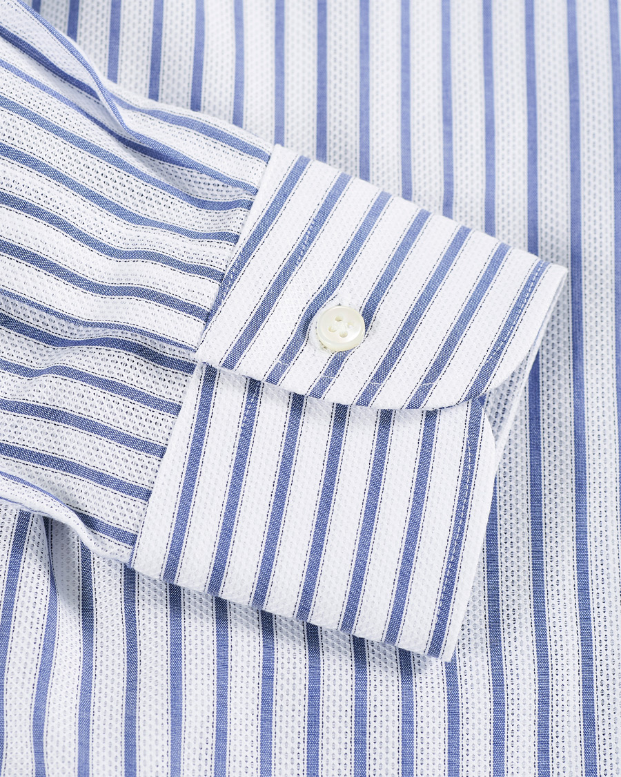 Herr | Skjortor | Kamakura Shirts | Slim Fit One Piece Collar Shirt Light Blue