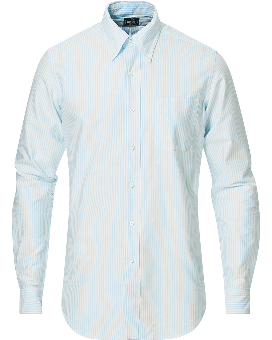 Herr | Japanese Department | Kamakura Shirts | Slim Fit Oxford BD Sport Shirt Light Blue Stripe