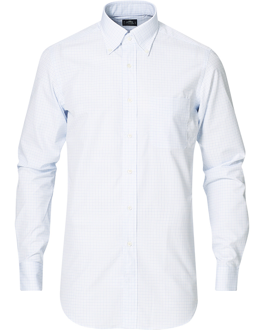Herr | Skjortor | Kamakura Shirts | Slim Fit Broadcloth Button Down Shirt Light Blue
