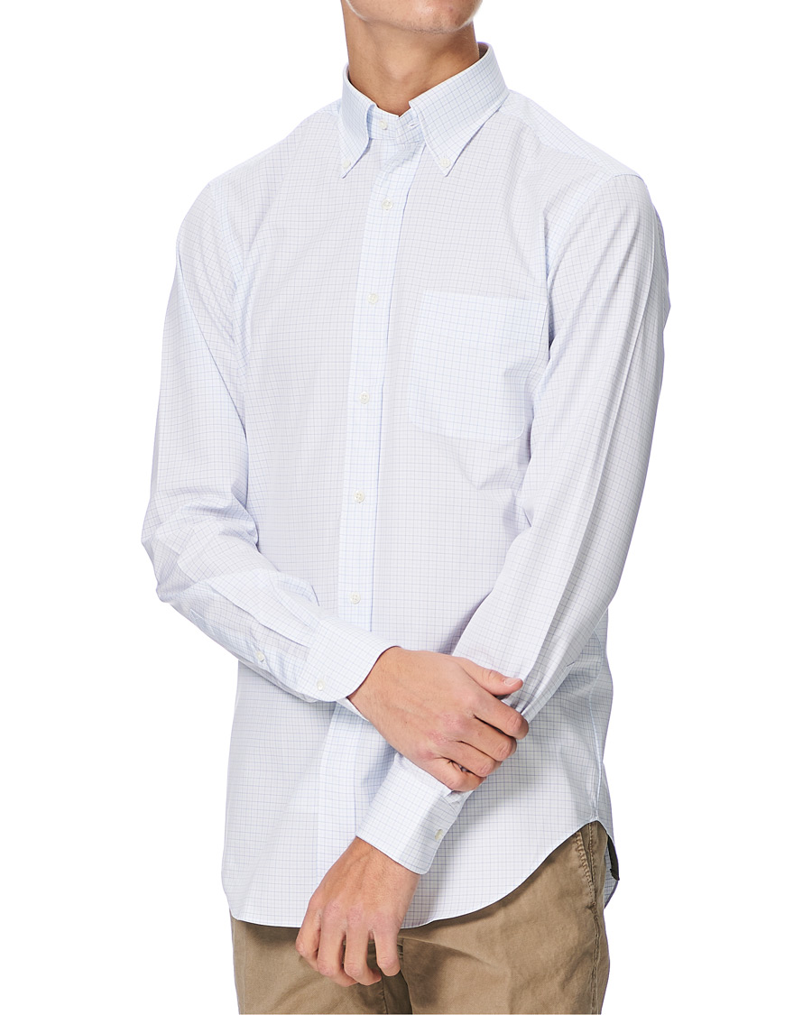 Herr | Skjortor | Kamakura Shirts | Slim Fit Broadcloth Button Down Shirt Light Blue