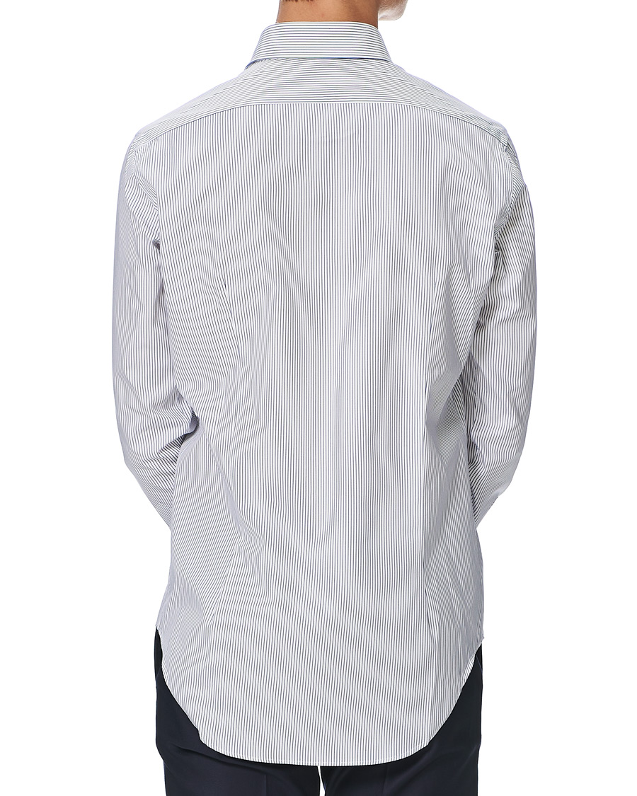 Herr | Skjortor | Kamakura Shirts | Slim Fit Broadcloth Shirt Blue Stripe